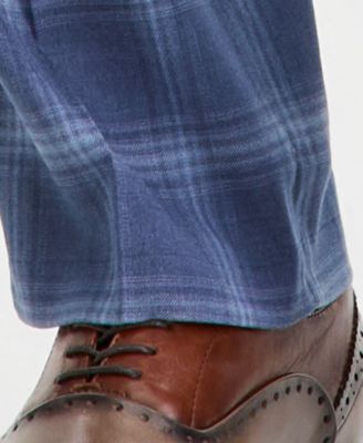 Men's Classic-Fit Navy Plaid Suit Separates Pants