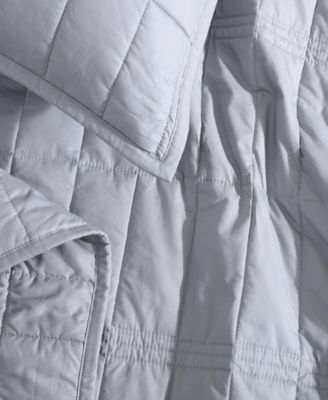 Washed Percale Solid Cotton 3-Pc. Quilt Set, King