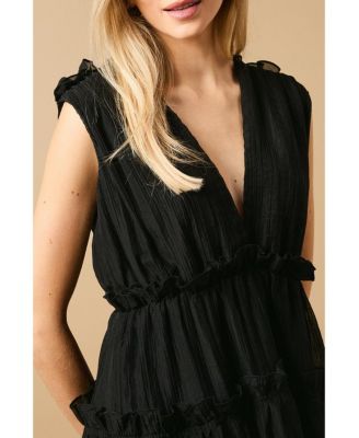 Women's Tiered Detail V-Neck Mini Dress