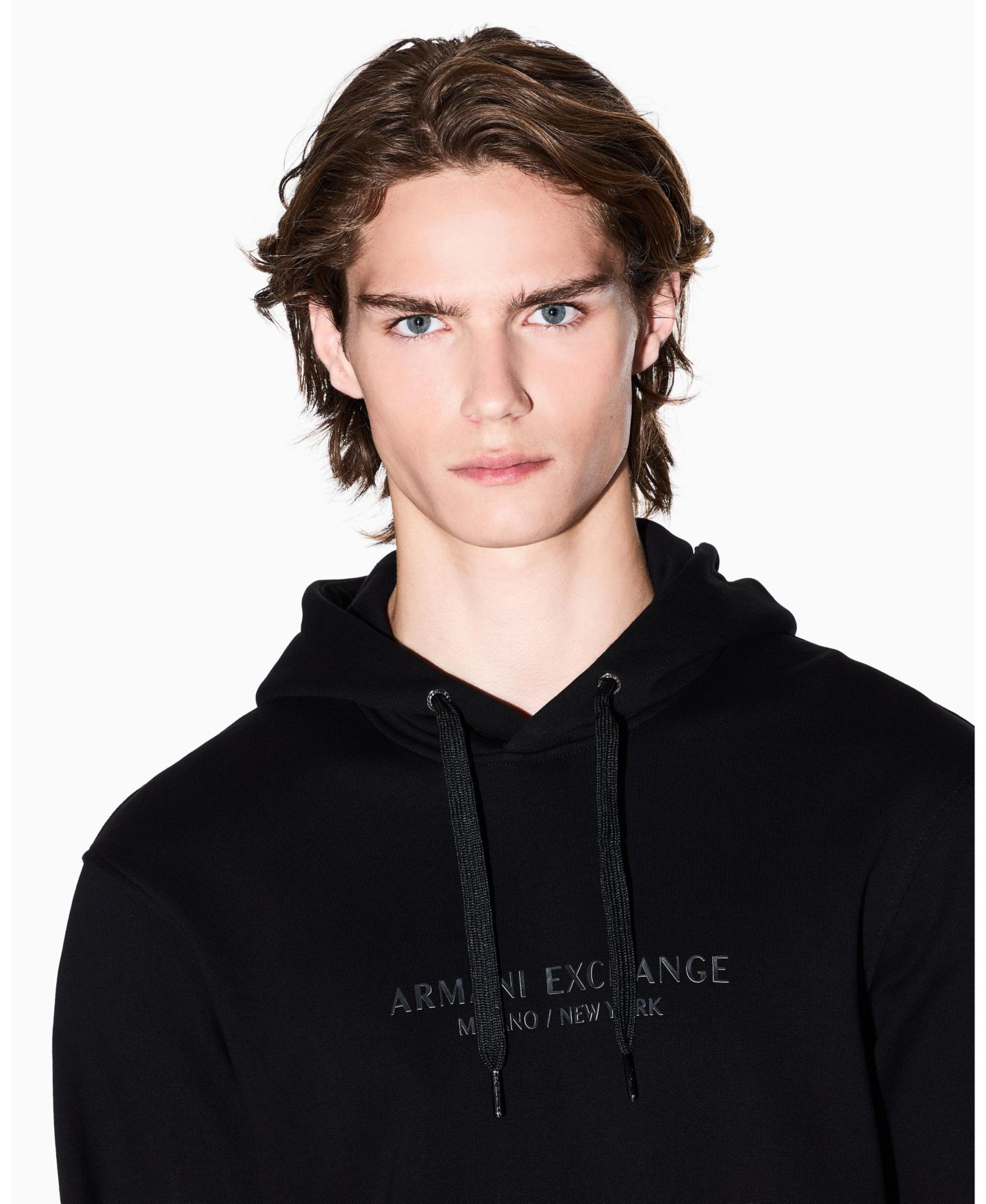 Мужское худи A|X Armani Exchange Milan NY Logo, цвет: Чёрный — фото 4