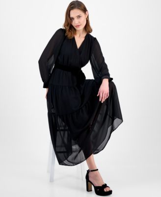 Women's Surplice Tiered Maxi Dress