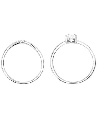 2-Piece Cubic Zirconia Ring Set (1.25 ct. t.w.) in Sterling Silver