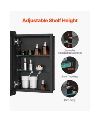 Wall-Mounted Medicine Cabinet with Mirror and Adjustable Shelves for Bathroom Storage