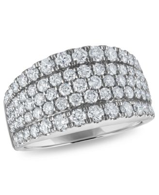 Macy's - Diamond 5 Row Pave Band Ring (2 ct. t.w.) in 14k White Gold