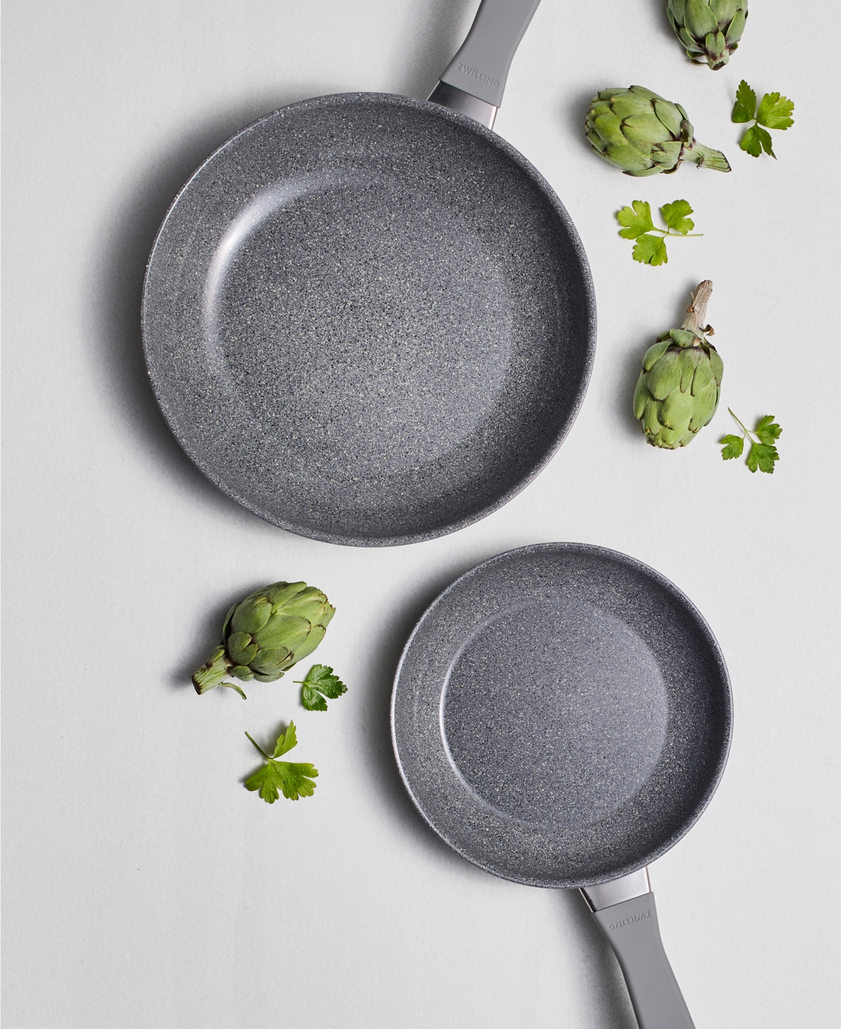 Zwilling Parma Plus Ceramic 2-pc. Fry Pan Set In Gray