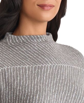 Women's Lurex Mock Neck Sweater