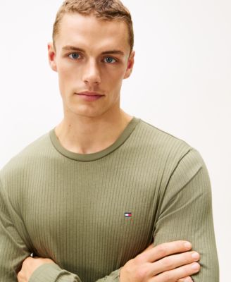 Men's Ribbed Long-Sleeve Pajama Shirt