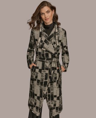 Women's Collared Self Belt Coat