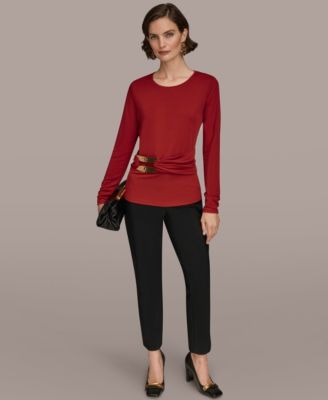 Women's Long Sleeve Double Bar Hardware Top