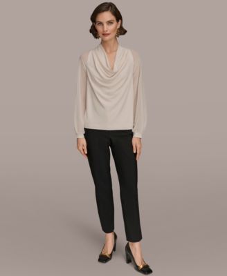 Women's Long Sleeve Mix Media Top