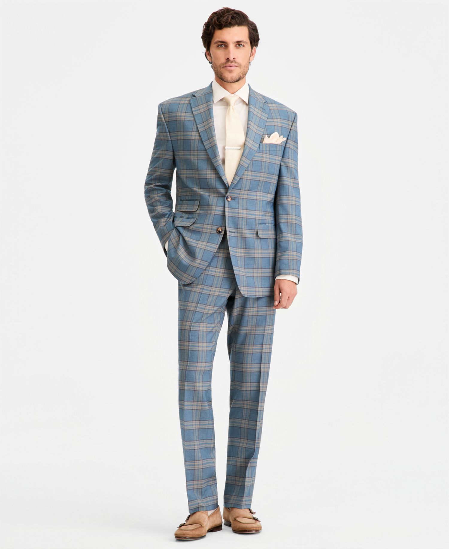 Men's Classic-Fit Plaid Suit Separate Pants