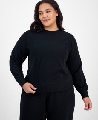 Plus Size Ottoman Knit Crewneck Pullover Top