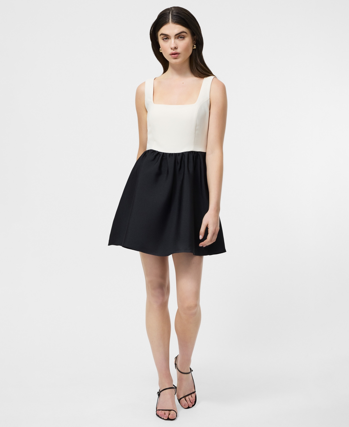 French Connection Women's Structured Square Neck Sleeveless Mini Dress