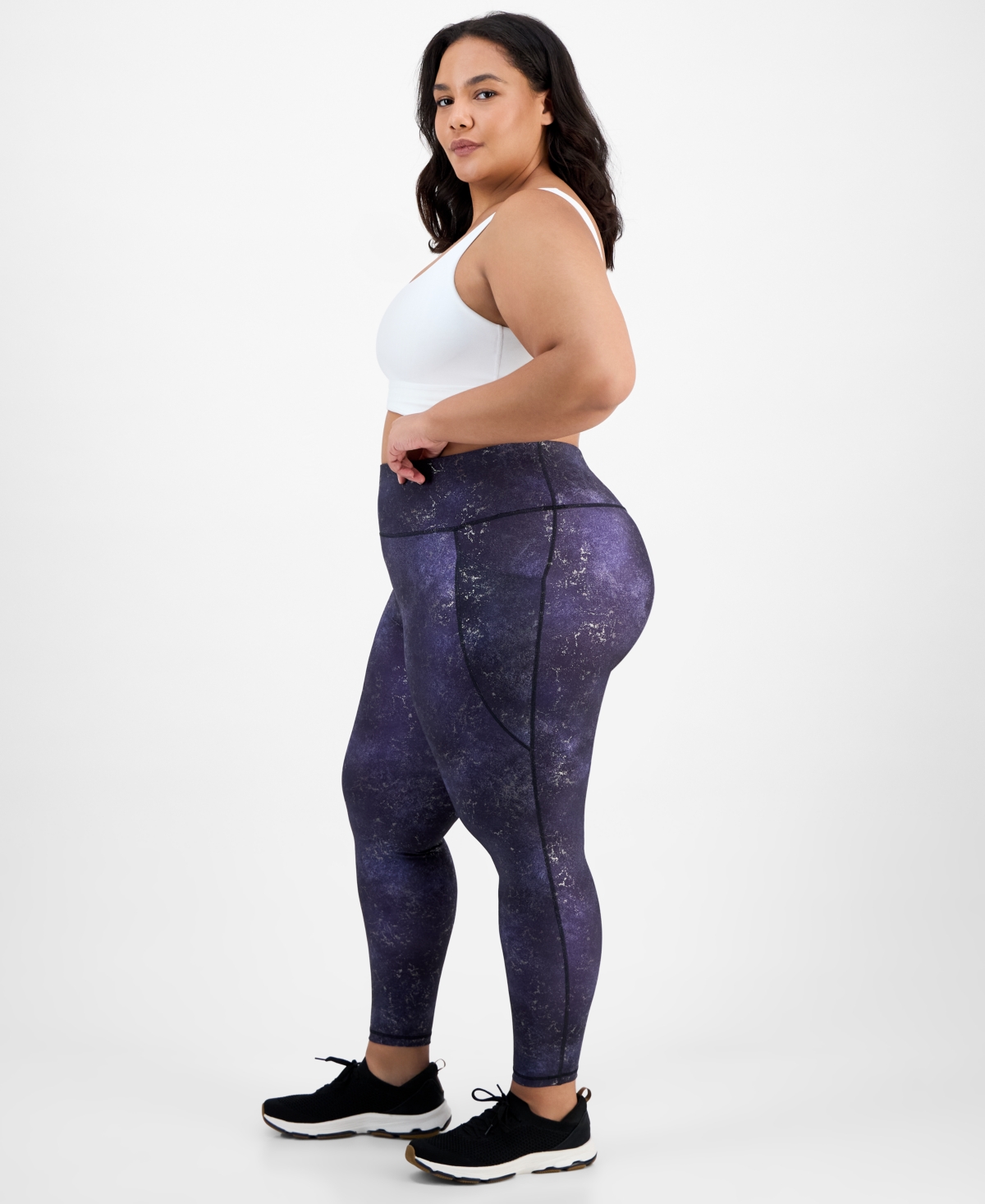 Id Ideology Plus Shine Compression Leggings, Macy's Exclusive