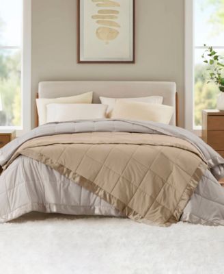 Windom Lightweight Down Alternative Satin Trim Blanket, Full/Queen