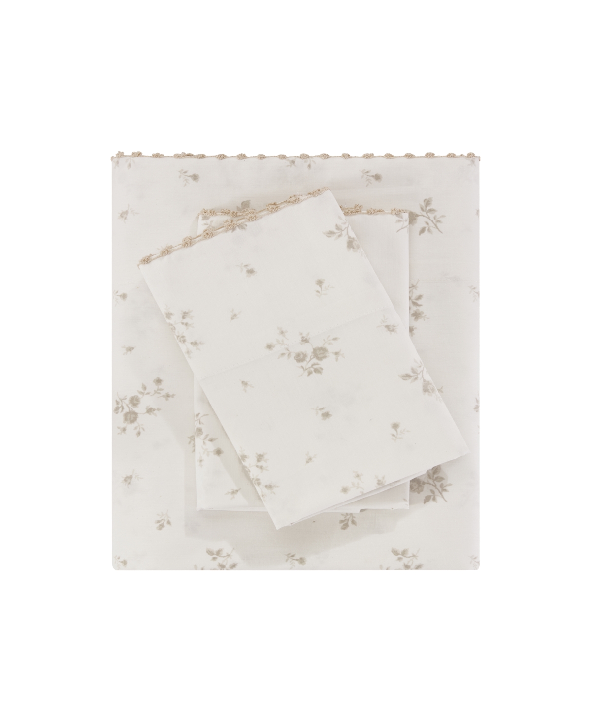 Sunham Callie Floral 200-thread Count Cotton 4-pc. Sheet Set, Full In Brown