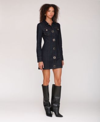 Women's Collared Mini Shirt Dress