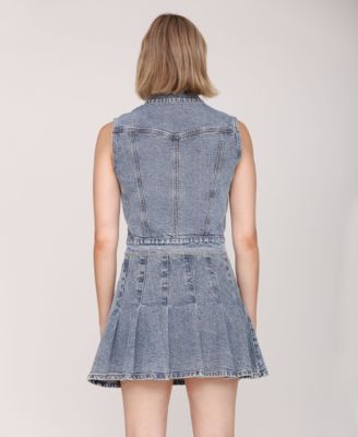 Women's Button Detail Trucker Vest