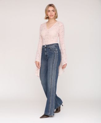 Women's Stud Detail Mid Rise Jeans