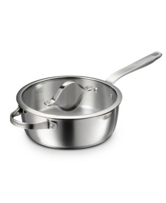 Tramontina - Tempo Tri-Ply Base Stainless Steel 3.5-Quart Saute Pan with Glass Lid