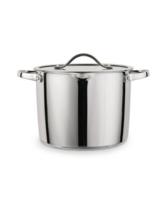 Tempo Tri-Ply Base Stainless Steel 8-Quart Stock Pot with Glass Lid
