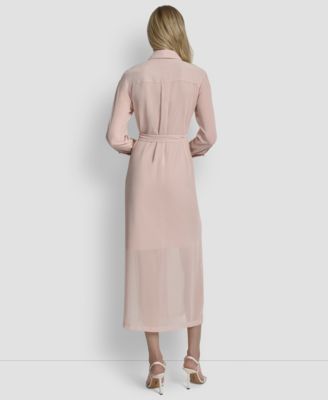 Women's Long Sleeve Collared Shirt Dress