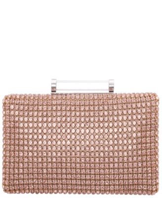 Mini Crystal Encrusted Minaudiere Lift Lock Clutch