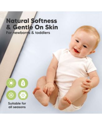 Soothe Waterproof Pack N Play Sheets for Girls, Boys, 2pk 38x26 Cotton Mini Crib Sheets Fitted, Soft, Breathable