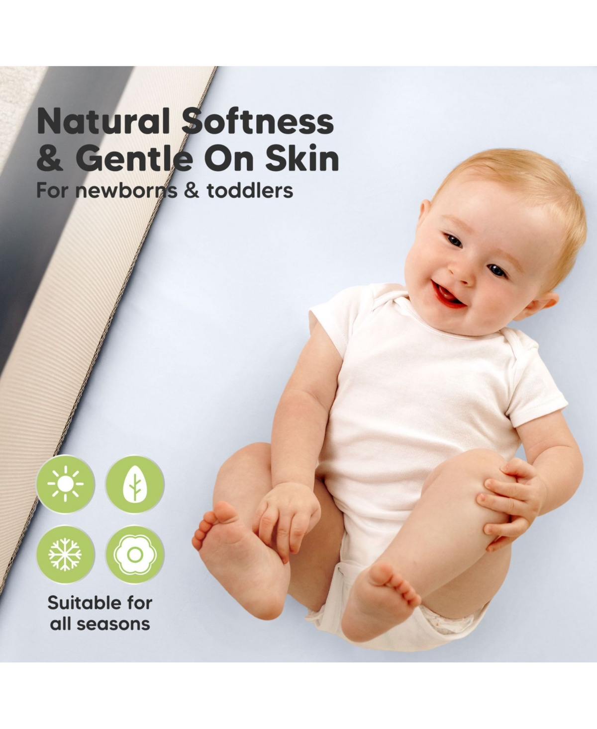 Soothe Waterproof Pack N Play Sheets for Girls, Boys, 2pk 38x26 Cotton Mini Crib Fitted, Soft, Breathable