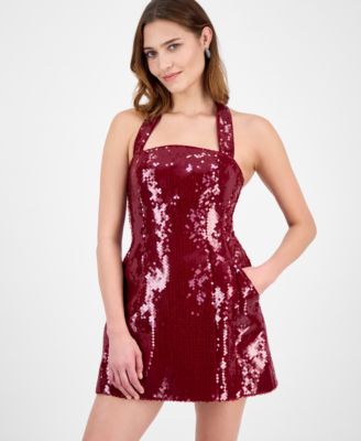 Women's Nevelle Sequin Halter Mini Dress