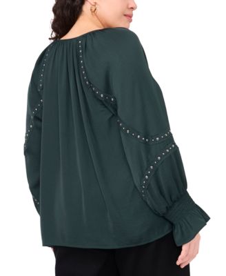 Plus Size Embellished V-Neck Top