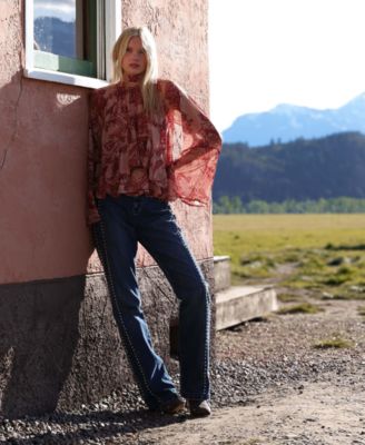 Women's Stud Detail Mid Rise Jeans