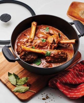 Utsava Pre-Seasoned Cast Iron 4.9-Quart Kadai with Lid