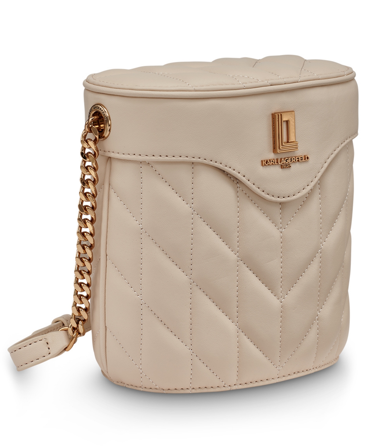 Karl Lagerfeld Lafayette Leather Crossbody Bag In Brown