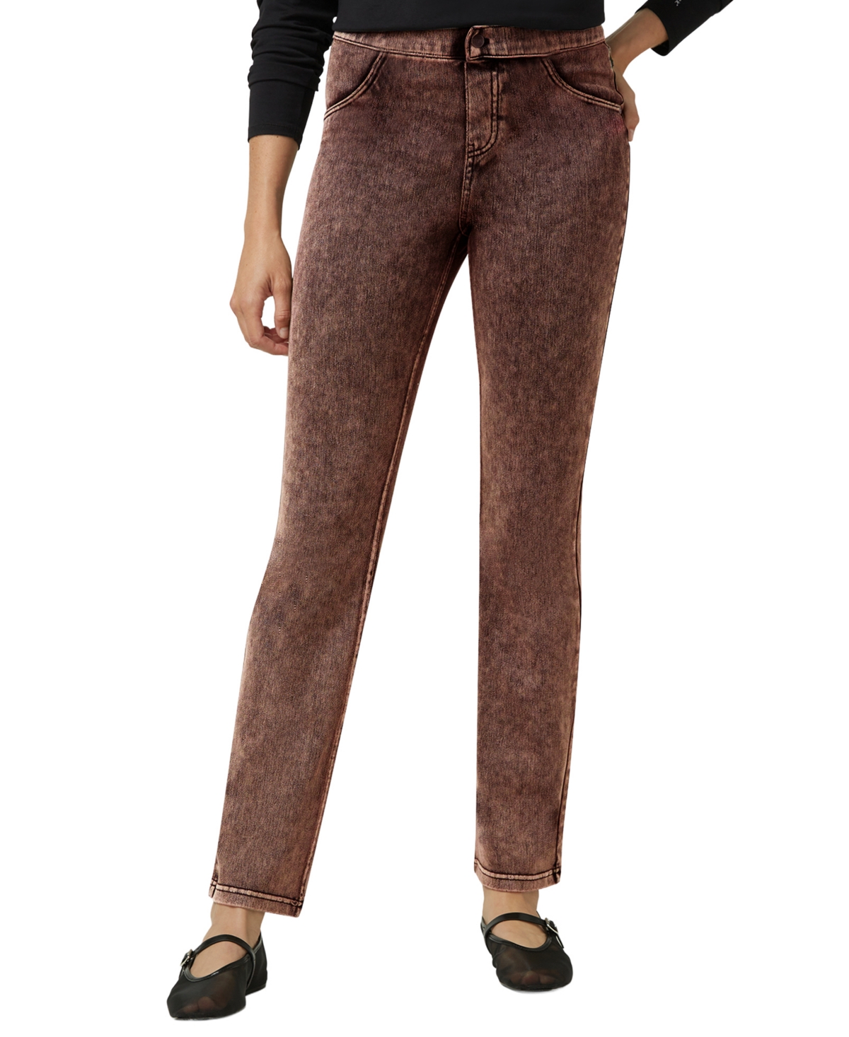 Hue Women's High-Rise Denim Baby Bootcut Leggings