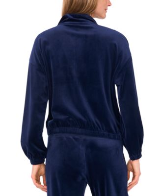 Women's Velour Zip-Front Mock Neck Jacket