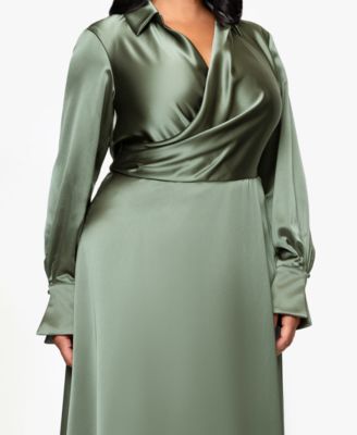 Plus Size Collared A-Line Ball Gown