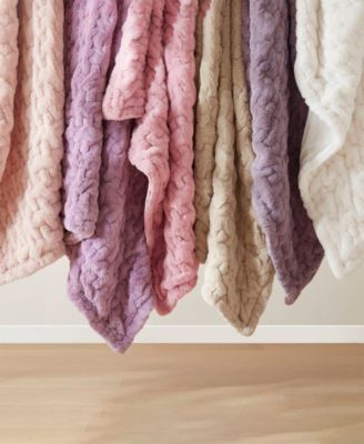Ruched Reversible Faux-Fur Throw, 50 x  60