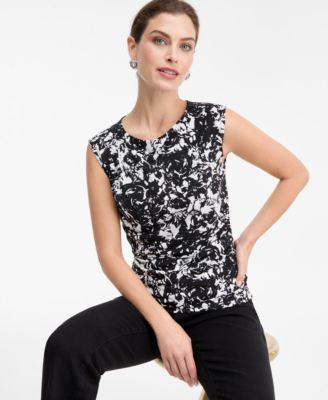 Women's Short-Sleeve Ruched Boatneck Top, Macy's Exclusive
