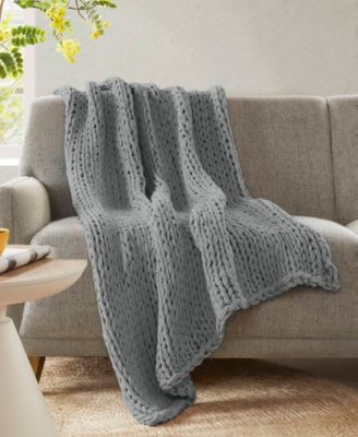 Chunky-Knit Handmade Throw, 50" x 60"