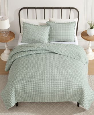 Gracie's Gingham Cotton 3-Pc. Quilt Set, Full/Queen