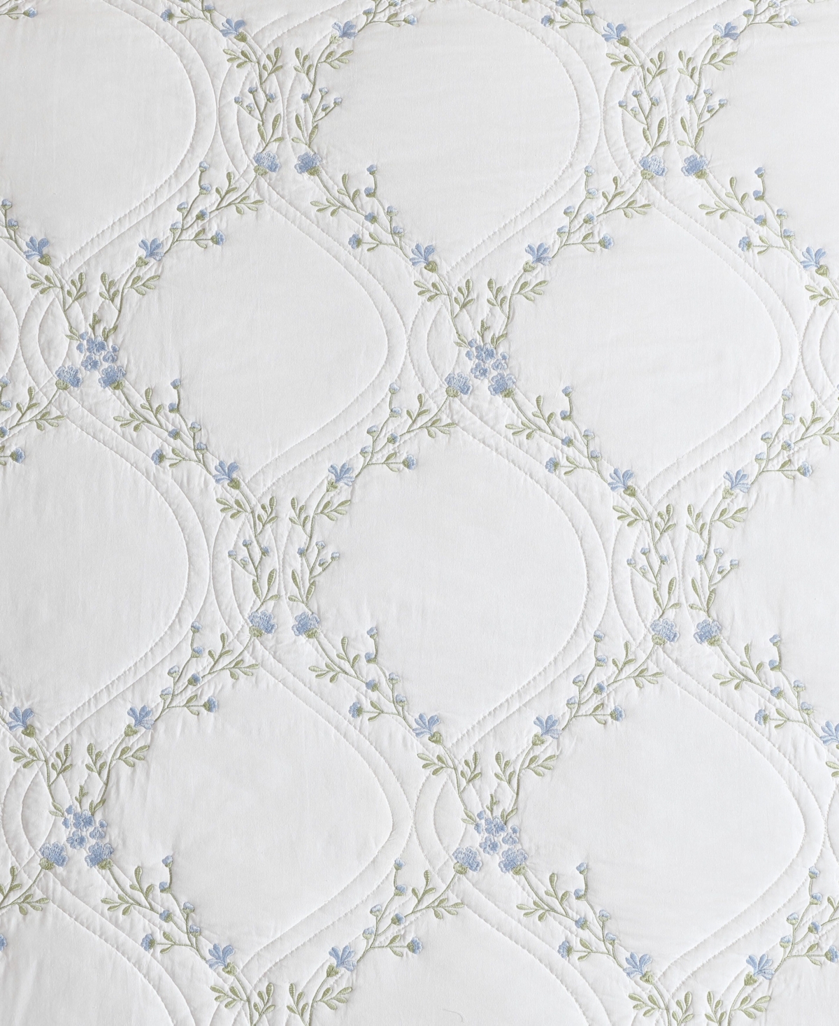 Laura Ashley Floral Embroidery Cotton 2-pc. Quilt Set, Twin In White