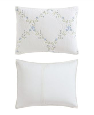 Floral Embroidery Cotton 3-Pc. Quilt Set, King