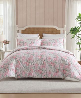 Laura Ashley Heather Garden Comforter Set In Pink