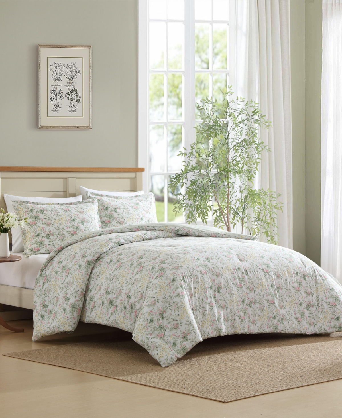 Laura Ashley Bramble Floral Cotton 3-pc. Comforter Set, King In Multi
