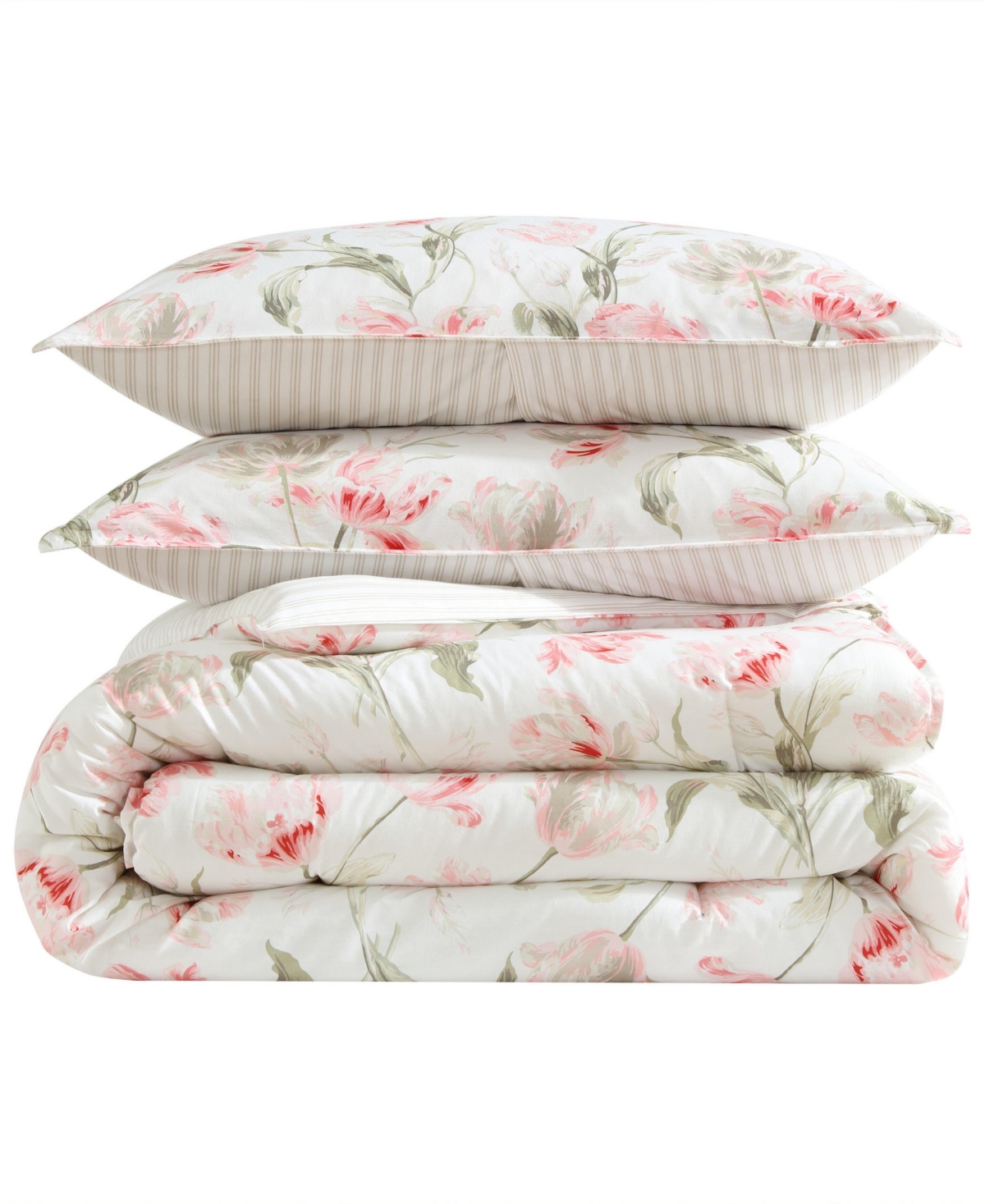 Laura Ashley Gosford Cotton 5-pc. Comforter Bonus Set, Twin In Pink
