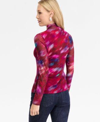 Women's Printed Mock-Neck Top, Macy's Exclusive