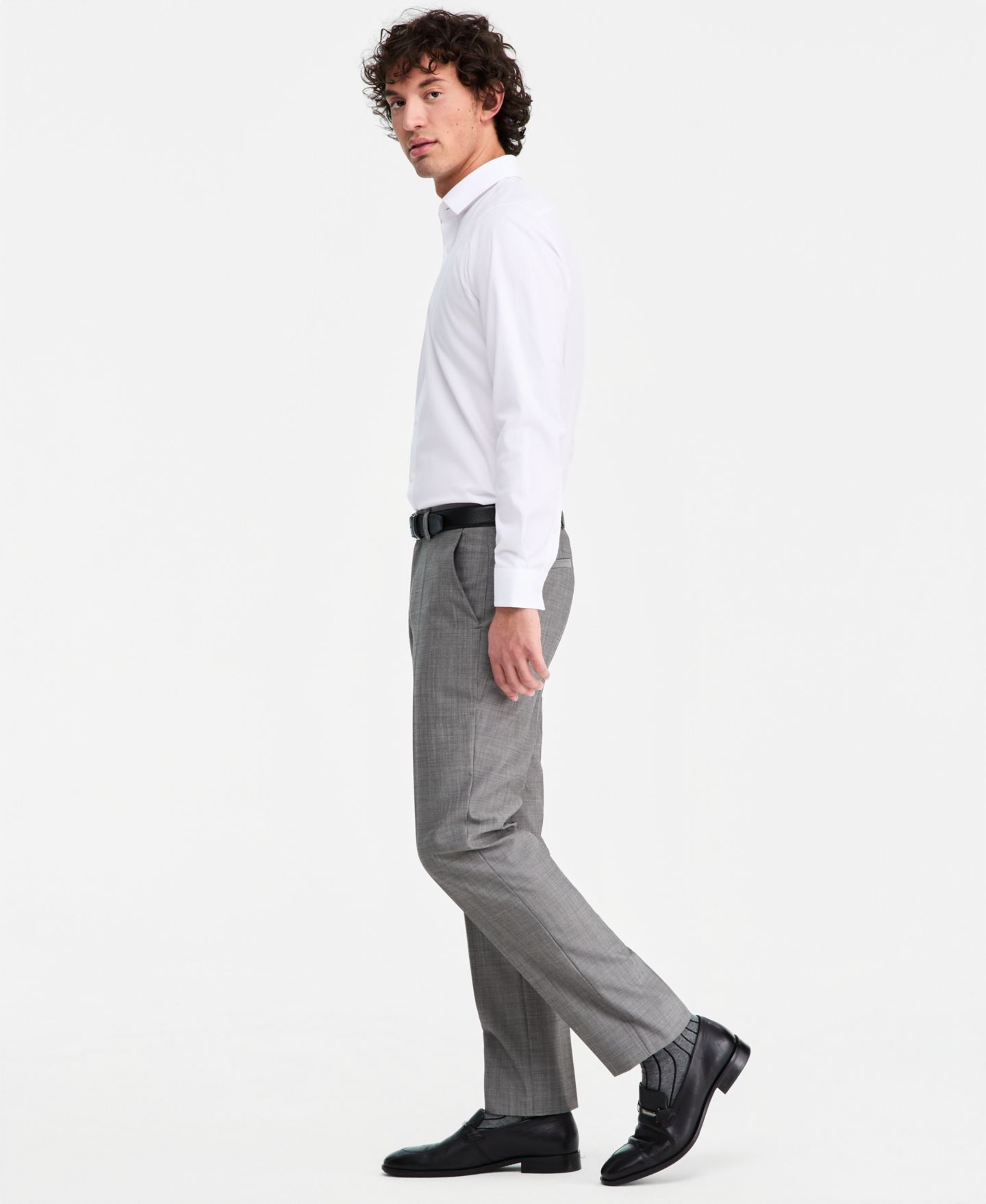 Мужские брюки Hugo Boss Modern-Fit Suit Separate Trousers, цвет: Тёмный серый — фото 2