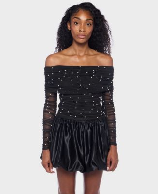 Alex & Sophia Juniors' Embellished Off-The-Shoulder Top - Macy's
