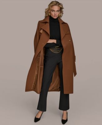 Women's Belted Notched-Collar Trench Coat